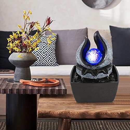WicheMi Indoor Tabletop Fountain with LED Light