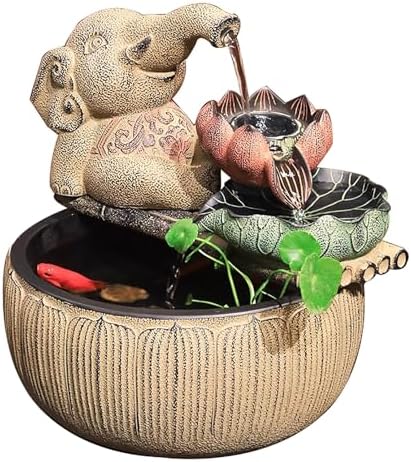 Zen Indoor Decor Desktop Fountain with Lotus Design