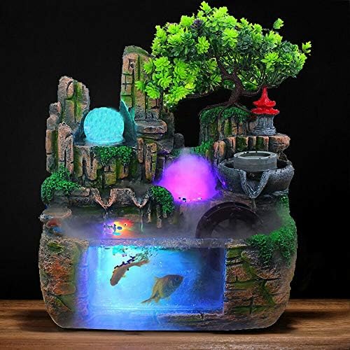 DNYSYSJ Tabletop Fountain Indoor Relaxation Waterfall with Rolling Ball