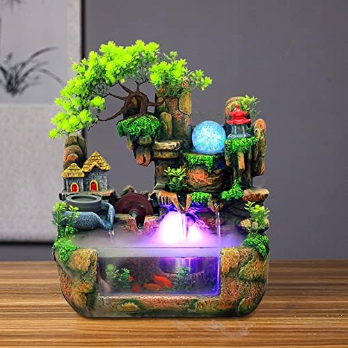 Liffshsy Indoor Water Fountain with LED Light and Atomizer
