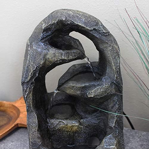 Sunnydaze Cavernous Rock Tiers Indoor Fountain - 12 Inch Decor