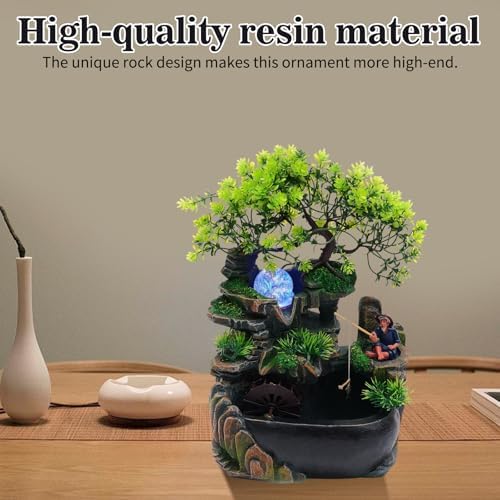 Tabletop Fountain with Color Changing LED Lighting
