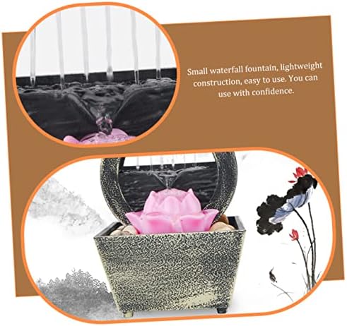 Running Water Ornaments LED Lighted Water Fountain Desk Decor