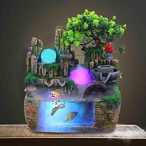 DNYSYSJ Tabletop Waterfall Fountain with LED Light