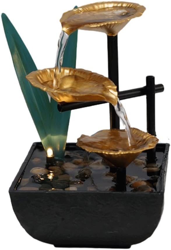 Stylish 3-Tier Indoor Waterfall Fountain with LED Light