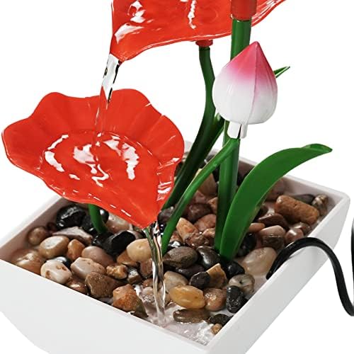 Desktop Fountain Ornament with LED Lights and 3 Speed Pump