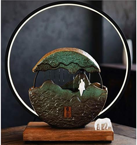 Rockery Landscape Tabletop Fountain Zen Meditation Decor with Submersible Pump for Home and Office