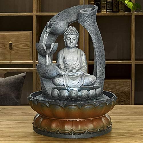 PeterIvan Buddha Fountain - 11 Inch Decorative Water Feature for Home Office