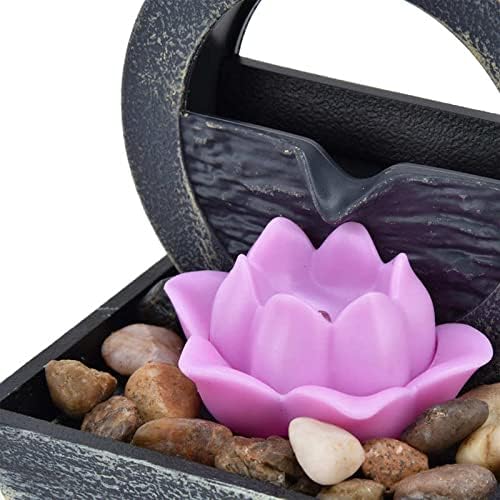 Tabletop Fountain with LED Light and Water Flow