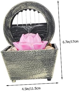 EXQUIMEUBLE Tabletop Fountain Waterfall Indoor Decor Battery-Powered Realistic Design Home Office Accessory