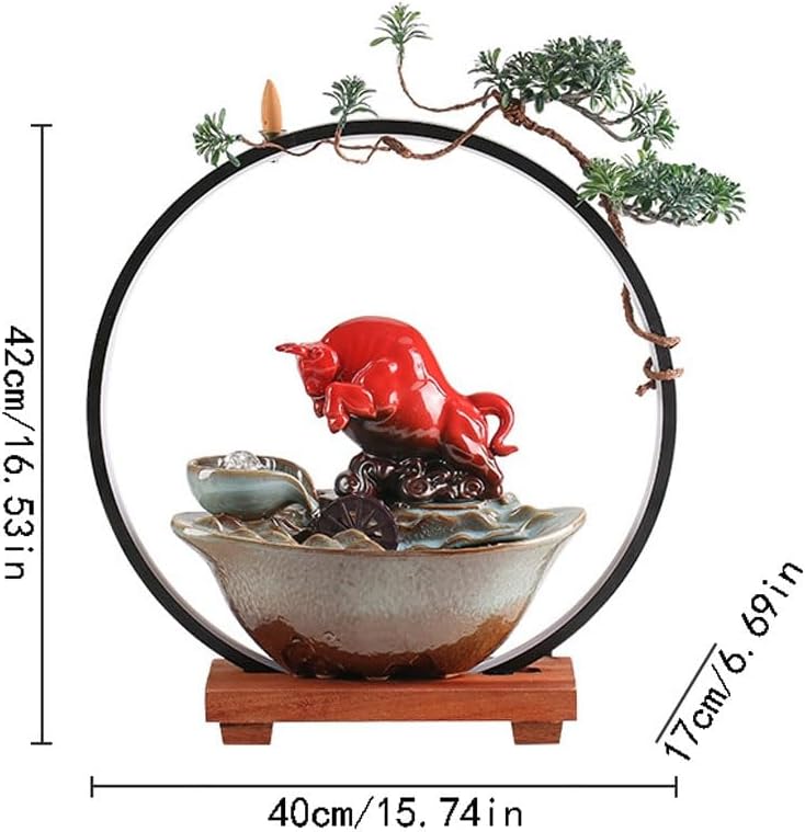 Chinese Style Tabletop Fountain for Office and Home Decor