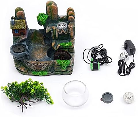 DYRABREST Tabletop Rockery Fountain with LED Light