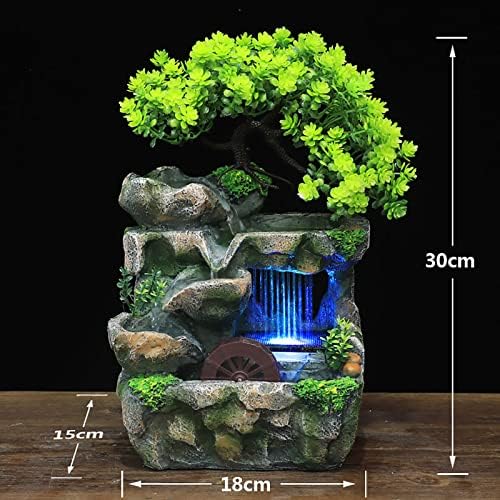 Tabletop Fountain Rockery with LED Lights