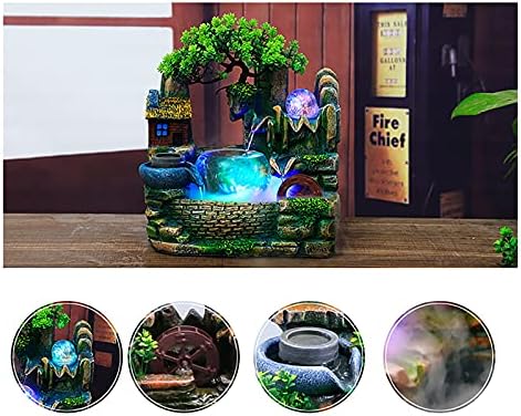 DYRABREST Tabletop Rockery Fountain with LED Light