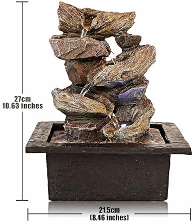 FathersDen 11-Inch Tabletop Waterfall Fountain with LED Light