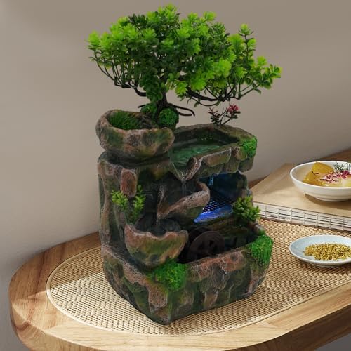 NestGlynezz Tabletop Fountain with LED Lights