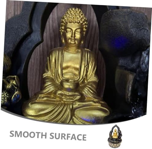 Ciieeo Resin Buddha Statue Waterfall Fountain for Home Office Decor
