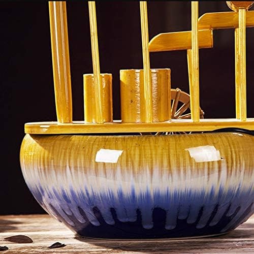 Elegant Indoor Bamboo Fountain with Ceramic Base