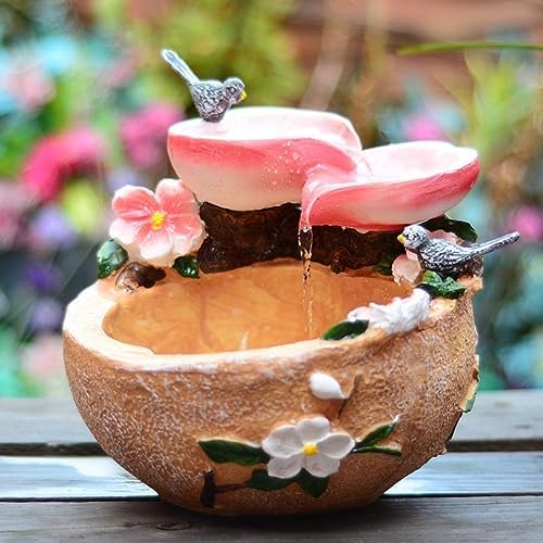 BebeXi Indoor Water Fountain with Light and Multicolor Birds