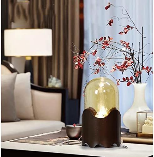 Modern Night Light Tabletop Fountain with Flowing Water Design