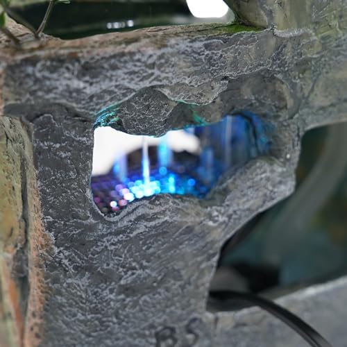 Indoor Tabletop Fountain with LED Light and Automatic Pump