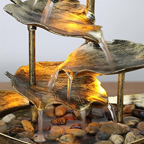 Elegant Desktop Fountain with LED Light and Lotus Design