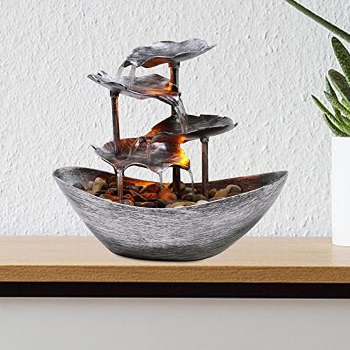HIHELO Indoor Waterfall Fountain with Lights