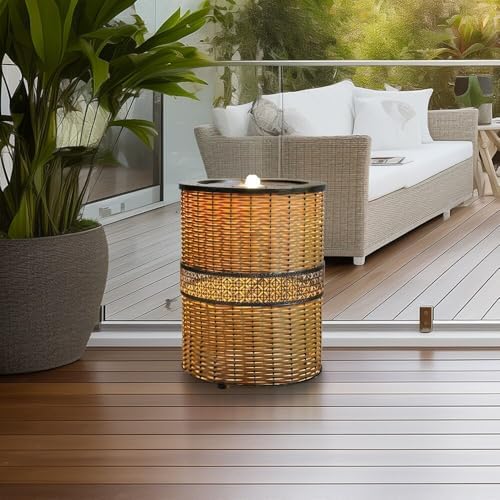 Indoor 169in Round Rattan Water Fountain with LED Light