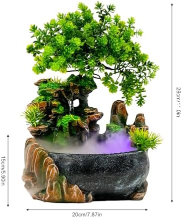 Bokknppo Indoor Water Fountain with LED Light and Humidifier