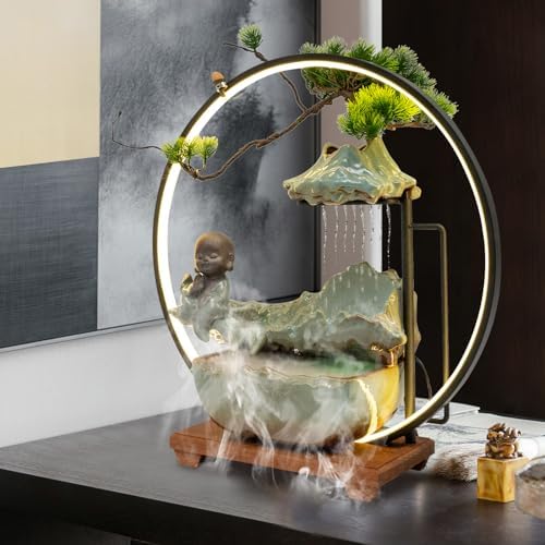 Banborba Tabletop Fountain with LED Light and Mist