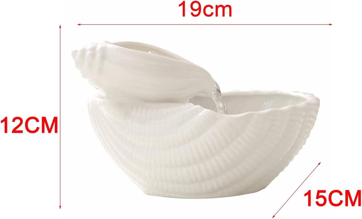 CLoxks Tabletop Fountain with Shell Design
