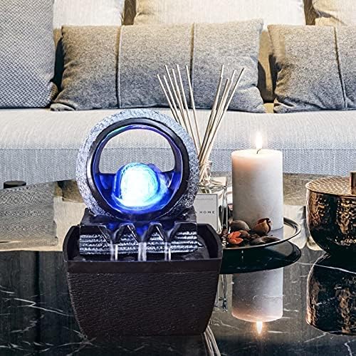 WicheMi Indoor Tabletop Fountain with LED Light
