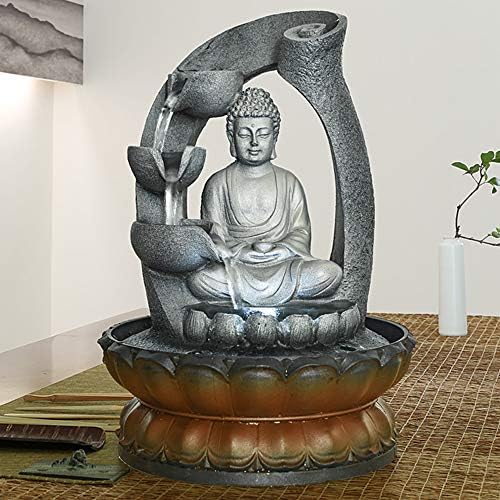 PeterIvan Buddha Fountain - 11 Inch Decorative Water Feature for Home Office