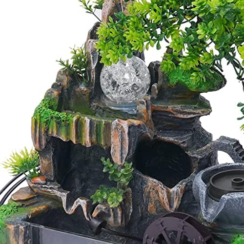 BANLICALI Tabletop Fountain with LED Light and Atomization Effect