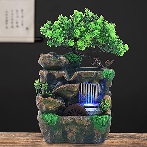 Xianikoho Indoor Tabletop Water Fountain with LED Lights
