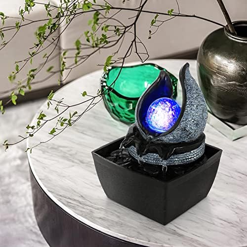 WicheMi Indoor Tabletop Fountain with LED Light