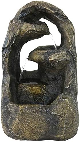 Sunnydaze Cavernous Rock Tiers Indoor Fountain - 12 Inch Decor