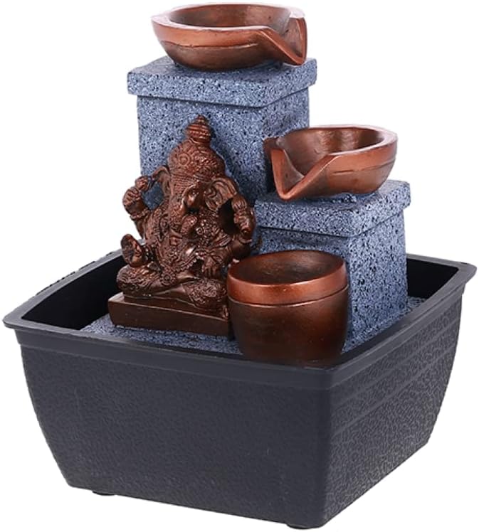 Ganesha Statue Fountain Indoor 3-Tier Decor