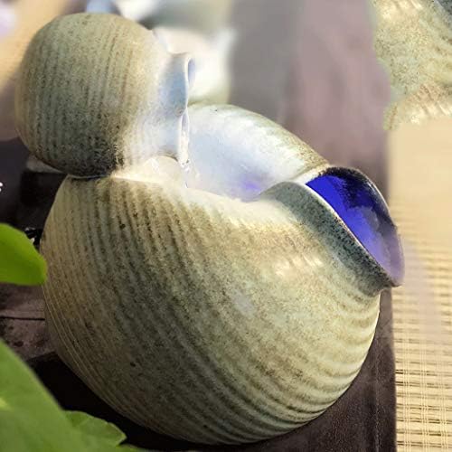 FXJ Ceramics Conch Tabletop Fountain Zen Yellow