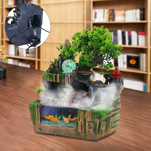 Tabletop Fountain with LED Light and Waterfall Effect