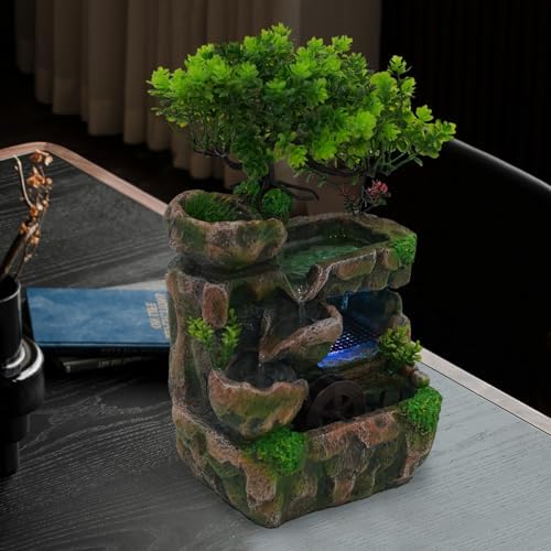 NestGlynezz Tabletop Fountain with LED Lights