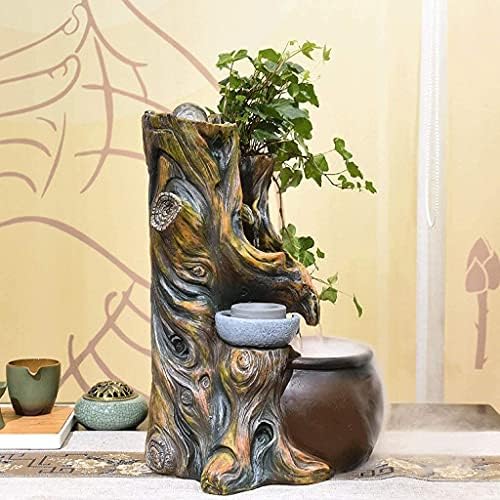 GAJUST Indoor Tabletop Fountain with LED Light for Office and Home Decor