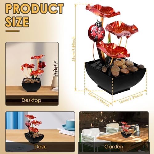 Indoor Relaxation Desktop Fountain with Waterfall Sound