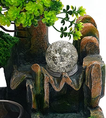 DYRABREST Tabletop Rockery Fountain with LED Light