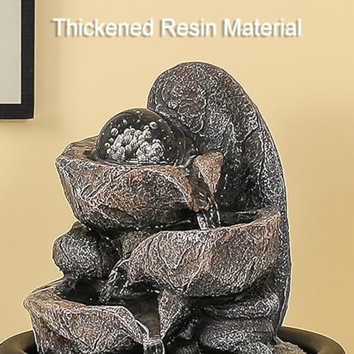 Zen Tabletop Water Fountain with Crystal Ball for Home and Meditation