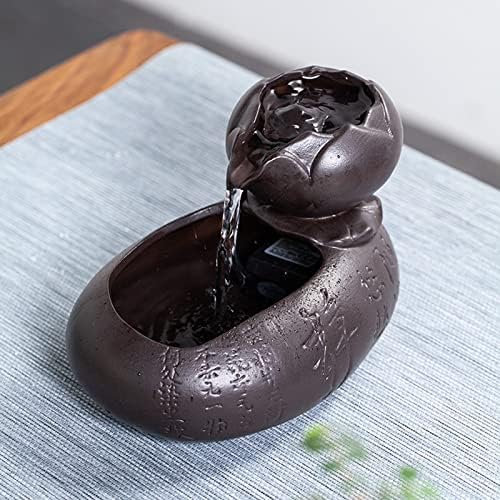 Pink Ceramic Tabletop Water Fountain Indoor Zen Decor