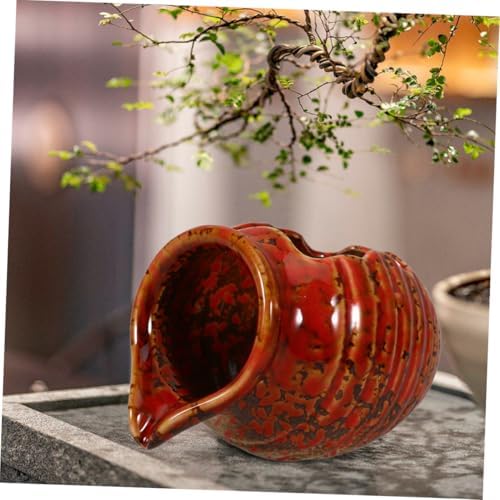 BIUDECO Water Jar Indoor Waterfall Fountain Ceramic Fish Tank Decor