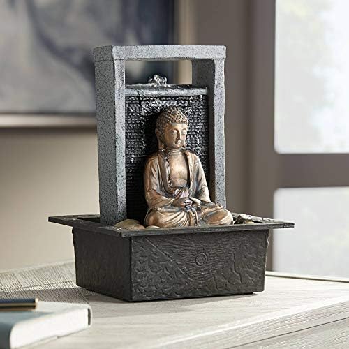 Meditating Buddha 11 Inch High Indoor Decor Tabletop Fountain