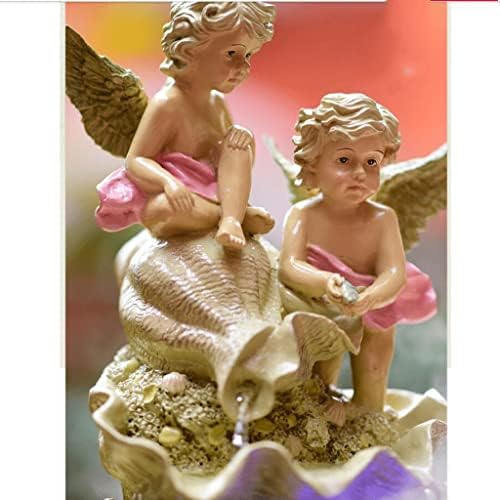 SHQ 2 Angel-Shaped Tabletop Fountains with Shell-Shaped Bases