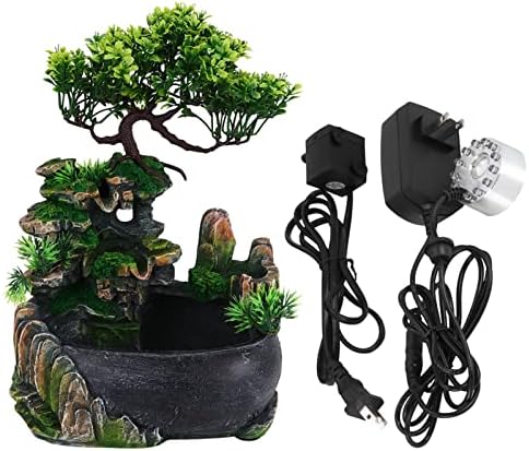 Walfront Tabletop Fountain Humidifier with Waterfall and LED Light